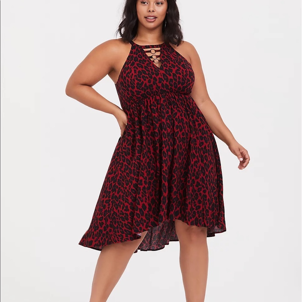 Size 00 Torrid Mini Challis High Neck Dress